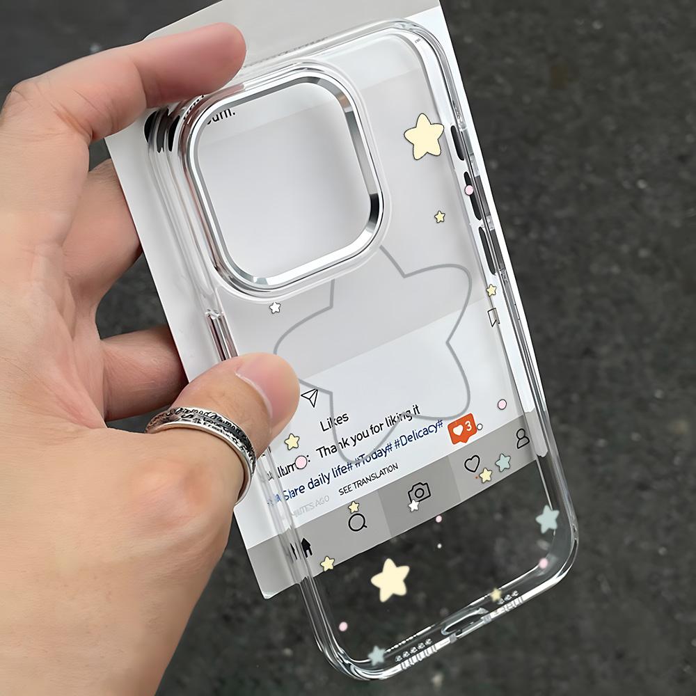 Capa de telefone transparente para iPhone 11 12 13 iPhone 13 14 15 Pro 15 16 Pro Max Samsung A15 A16 A25 A26 A55 A56 S25 S24 S22 S23 Ultra S25 Edge