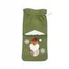 Christmas Bag for a Bottle Gift Santa Claus Snowman Linen Bag FOR CHRISTMAS