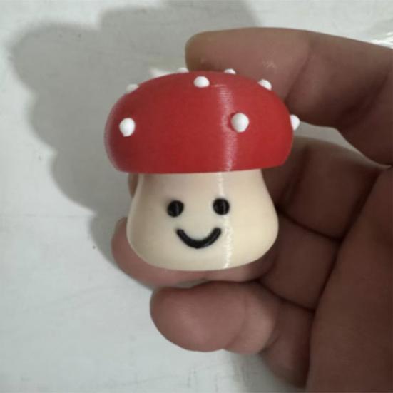 Cartoon Mushroom Clicker Toy 3D Printed Mushroom Shape Decompression Button Fidget Toy Anxiety Stress Relief Desk Toy