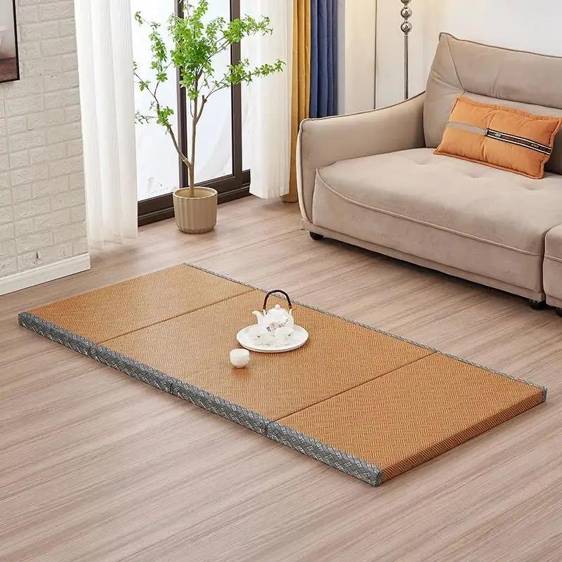 New Thickened 3cm Four Folding Napping Mat Traditional Japanese Tatami Foldable Mattress Coconut Palm Medium Firmness Mattress