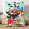 1pc Flannel Throw Blanket, Panda,Bunny,BingPattern Printed Blanket, Warm Cozy Soft Blanket For Couch Bed Sofa Car Office Trave190