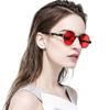 Kursan Round Sunglasses for Men and Hippie Retro Metal UV 400 A2 Black Size M Women, Glasses, Frame, Protection, Frame/Red Lens,