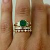 Legierung Cubic Zirkonia und Smaragd Edelstein Ring Set