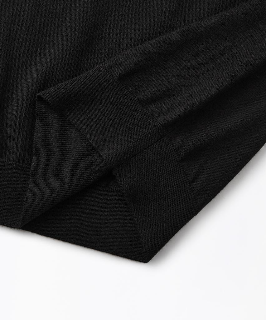 OUTSTANDING Soft Yarn Mock Neck Knit Sweater_Black