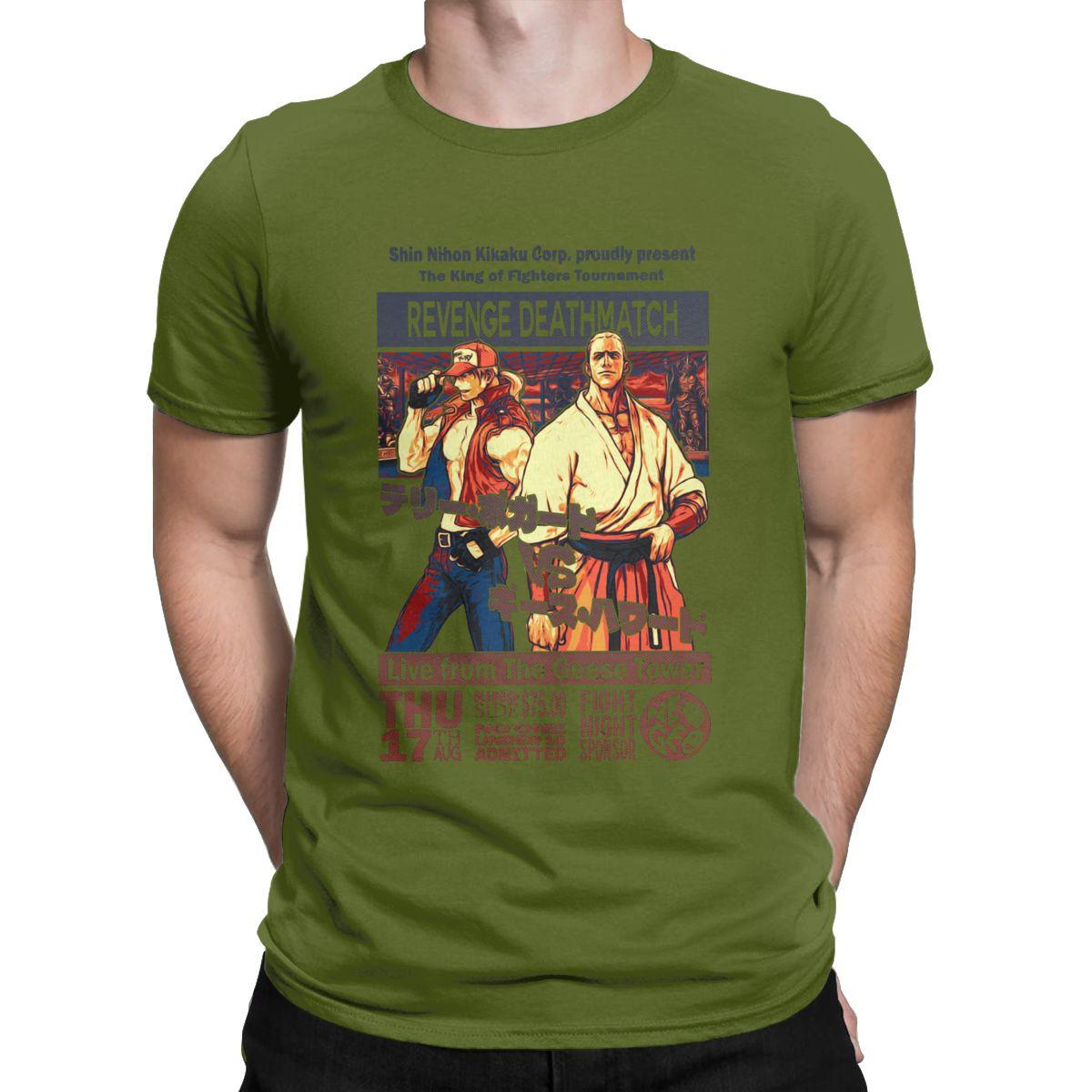 

Garou Densetsu The King Of Fighters Vintage Pure Cotton Tees pixel retro game T Shirts Round Collar Clothes Birthday Present 4XL