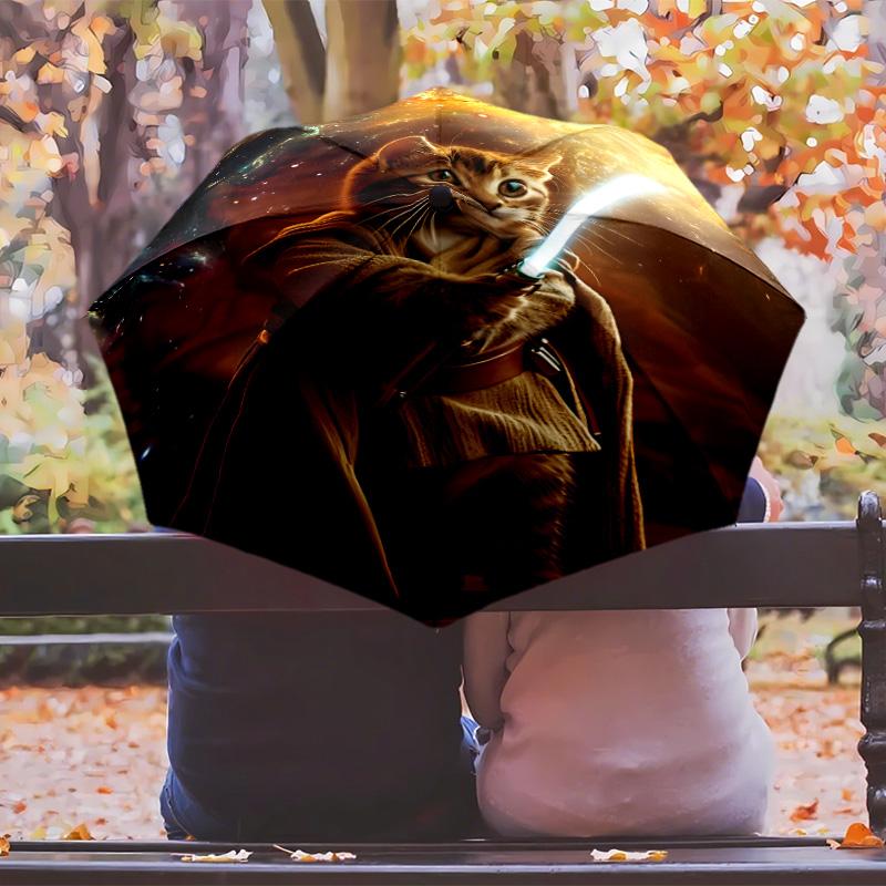 cat 3 Printed umbrella windproof folding umbrella portable sun and rain umbrella suitable for gifting