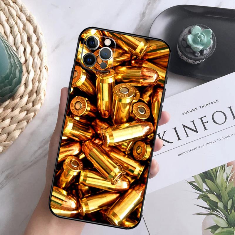 Coque de téléphone Collage de Balles d'Armes Militaires Pour iPhone 16 15 14 13 12 11 Pro Max 12 13 Mini 7 8 16 Plus X XR XS Max Housse