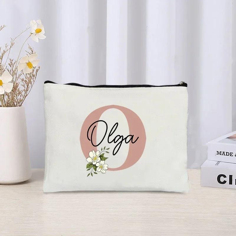 Personalized Makeup Bag Bride Gift Female Travel Organizer Canvas Side Bag Lipstick Eyebrow Pencil Box Wallet