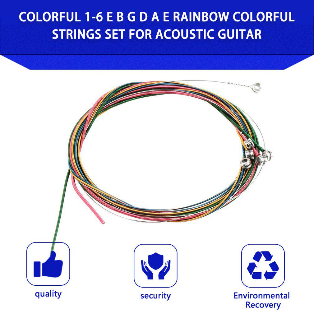 Buy Durable Practical Rainbow Colorful Firm Copper Alloy Guitar Strings