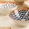8inch Ramen Bowl Ceramic Noodle Soup Bowl Chinese Cuisine Dinnerware Porcelain Floral Rattan Dish Bowl