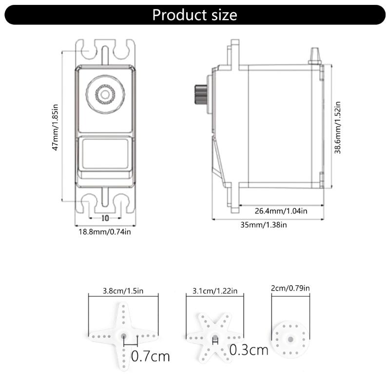 Precise Parabolic Drop with Servo Arm for ES3001 Model Analog Servo Lightweighted