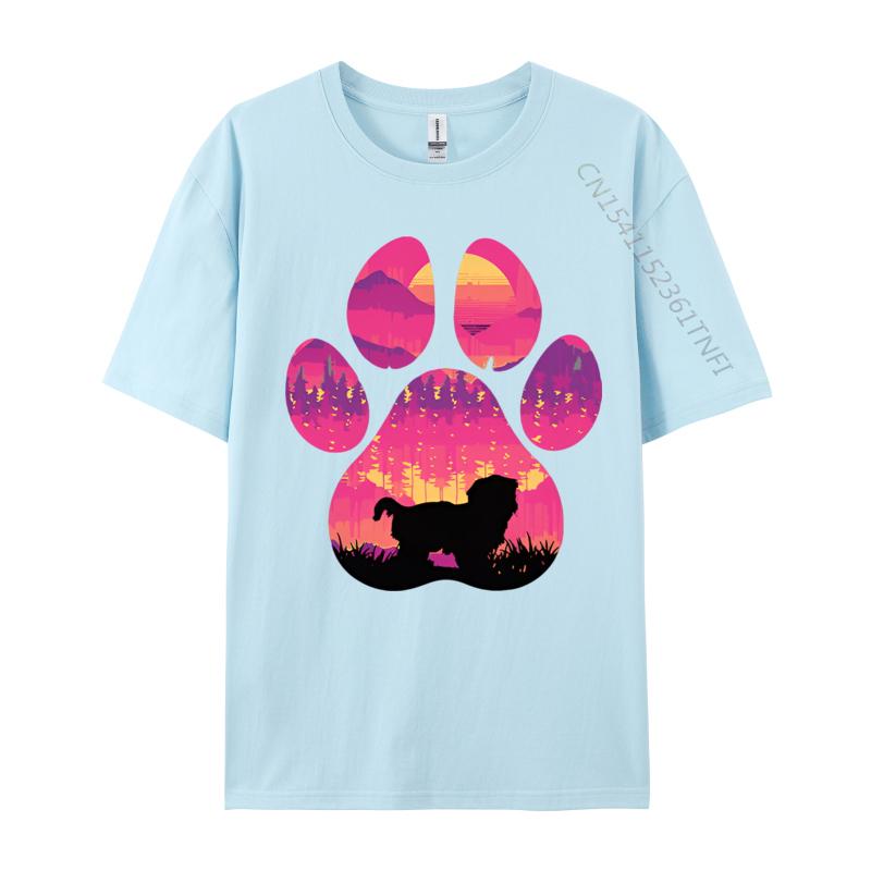 Maltese ShihTzu Paw Mom Dad Dog Lover Tshirt Cotton Men Tees Print T Shirt Street New Arrival Teeshirt