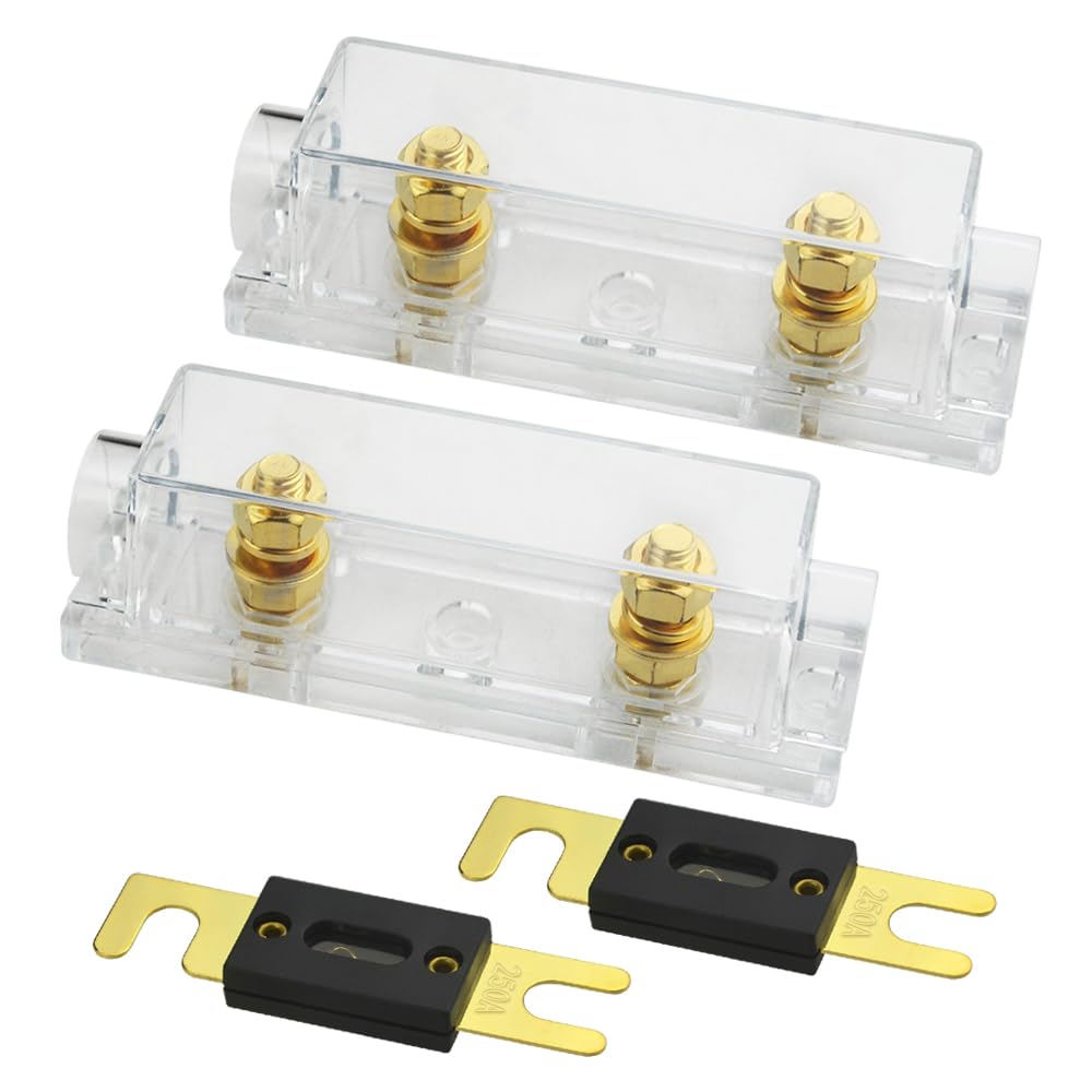 WMYCONGCONG 0/2/4 Gauge ANL Fuse Holder with 250A ANL Fuse One Size золотой