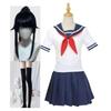 1. Game Yandere Simulator Ayano Aishi Cosplay Costume Yandere Chan Akademi High Sailor JK Uniform Full Outfit for Halloween Comic Con