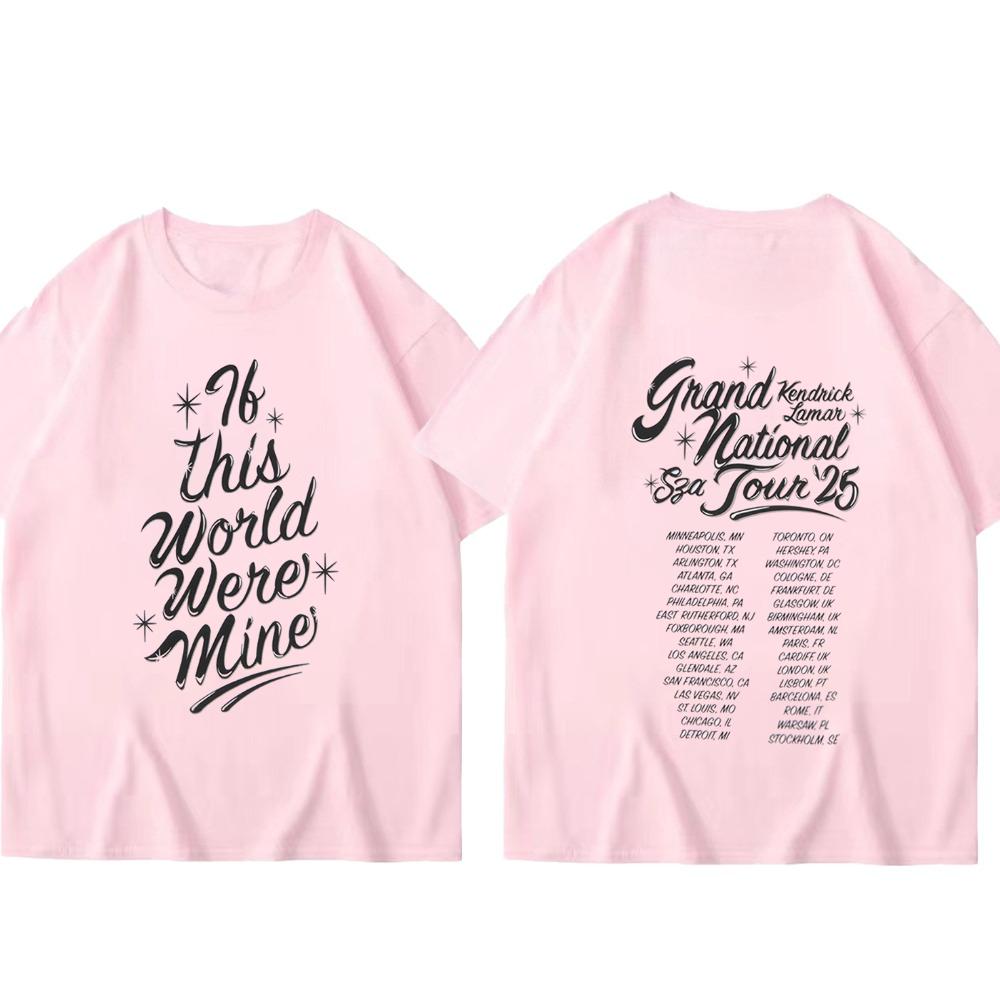 Rapperka SZA Grand National Tour Potiskové tričko Vintage Punk Unisex Oversized Pánské Hip Hop Harajuku Bavlna Kulatý výstřih Topy Tričko