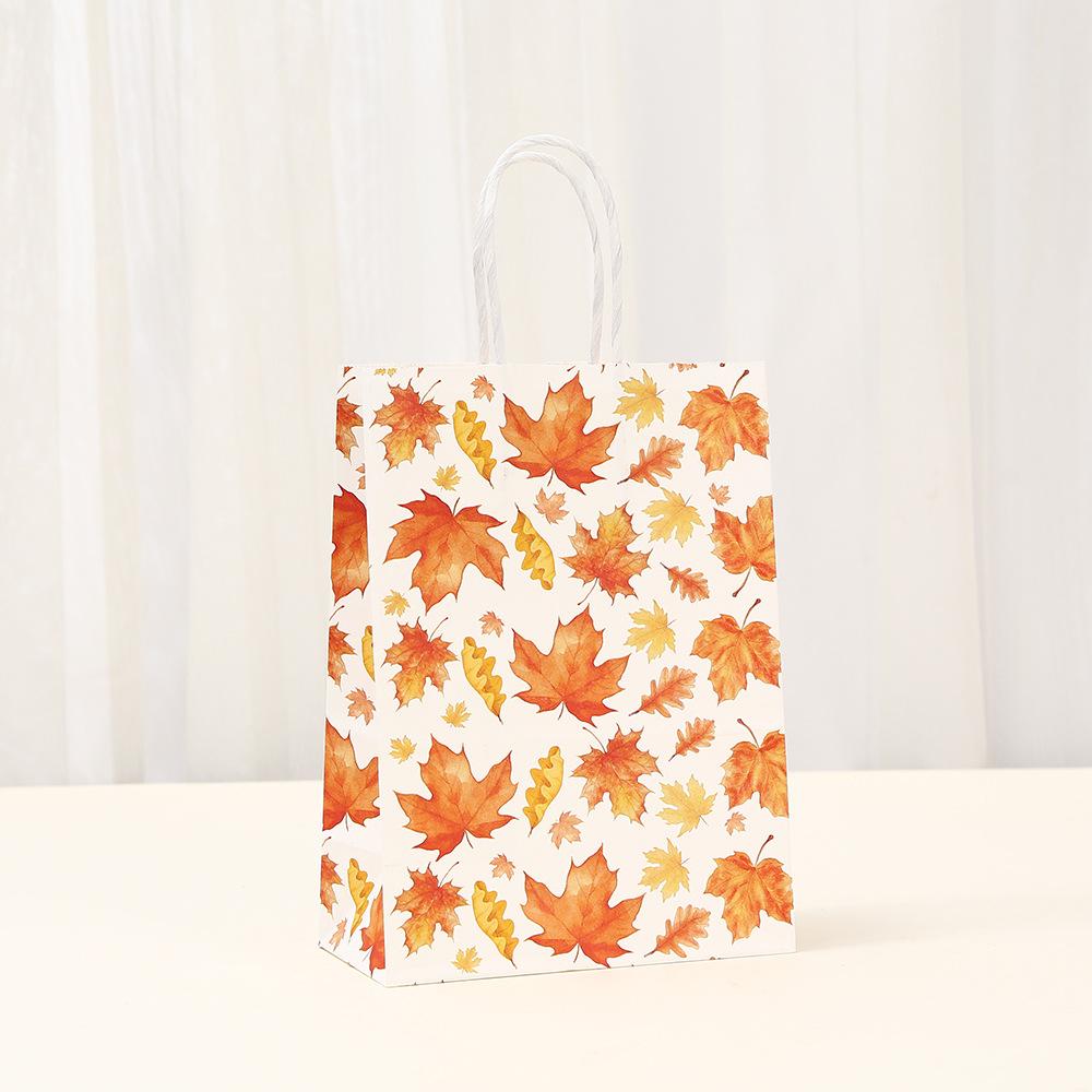 StoBag Осенняя Тыква Бумажные Пакеты Кленовый Лист Подарочные Пакеты для Сладостей Конфет Осень День Благодарения Свадьба Детский Праздник День Рождения 30pcs&15x8x21cm