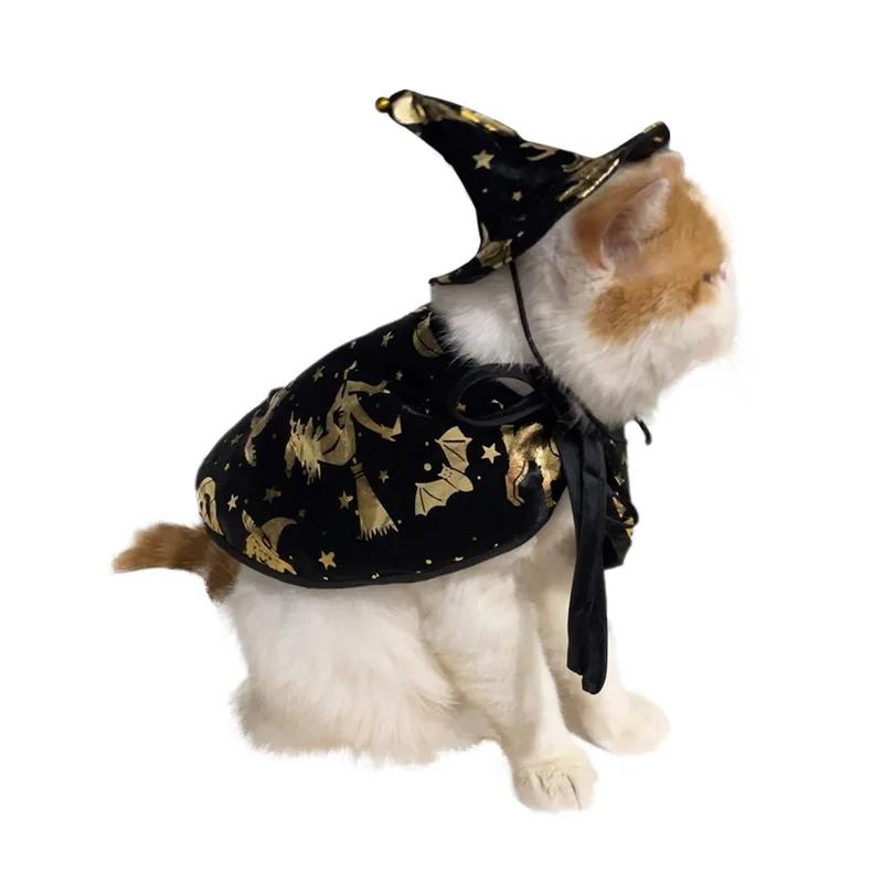 

New Halloween Witch Cape Cat Wizard Cape Holiday Dress Up Transformation Costume Pet Products