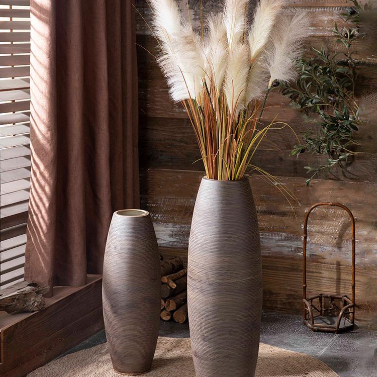 Wabi-Sabi Stil Große Bodenstehende Keramikvase für Trockenblumen - Perfekt für Hotel-, Hof- oder Homestay-Dekor