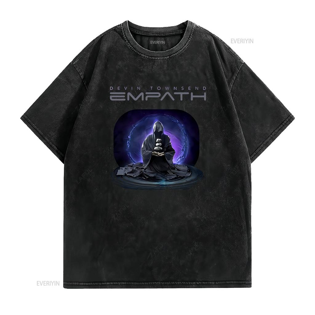 Devin Townsend Meditazione Maglietta Nera UFFICIALE vintage Lavata Casual Comoda moda Unisex Versatile uomo Stiloso