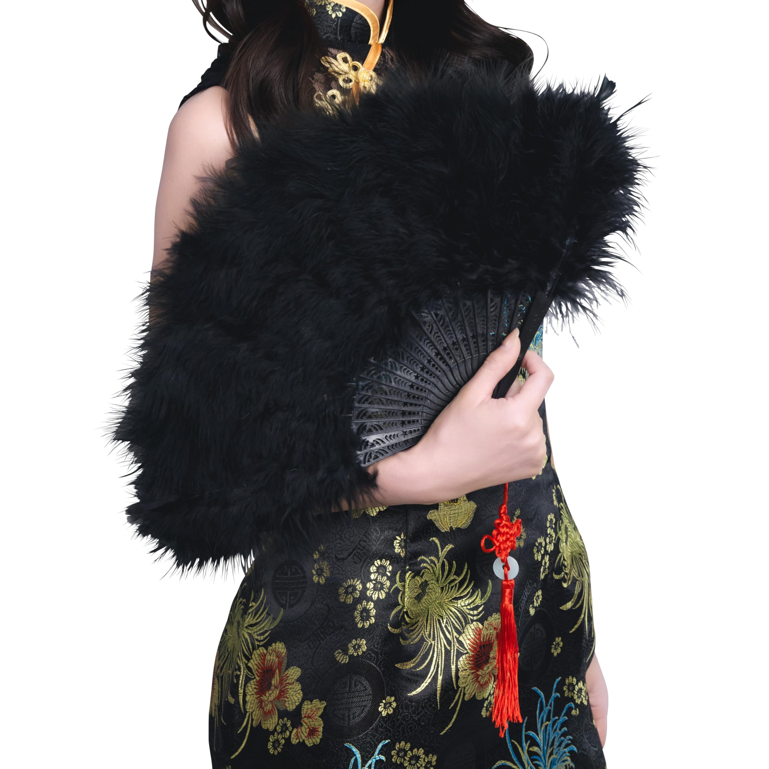 

Clearstone Cosplay Fan, Feather Fan, Rich, Unisex, Black