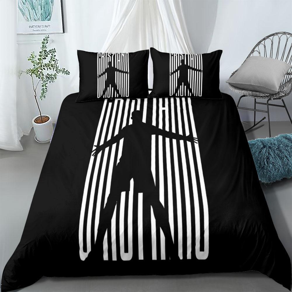 Cri-Stiano Ronaldo Soft Lightweight Quilt Cover Duvet Cover Set 3 Piece Football Star Bedding Duvet Cover Set With Pillow Shams