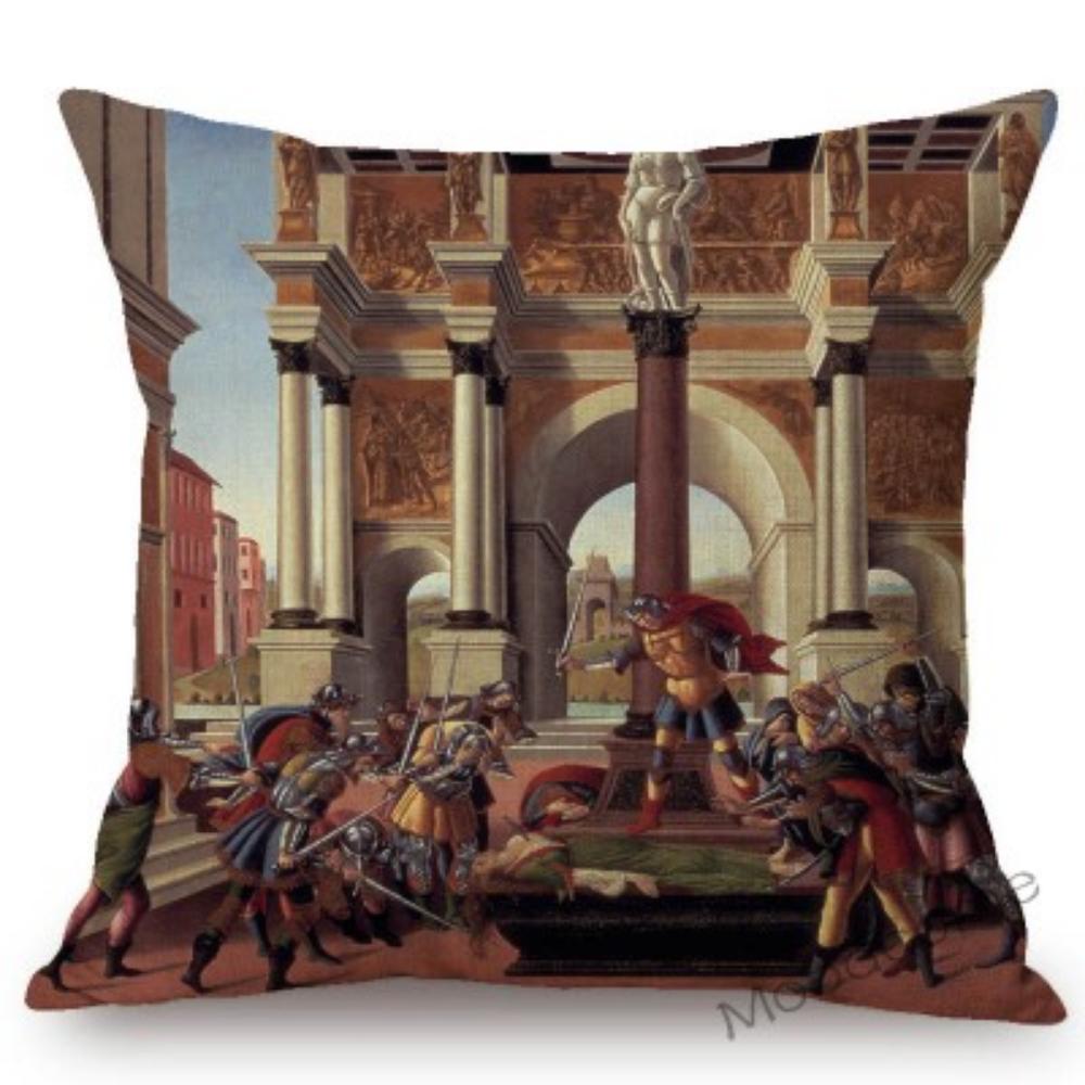 Sandro Botticelli Florence Art Geburt der Venus, weltberühmtes Ölgemälde, dekorativer Kissenbezug, Baumwollleinen, Sofakissenbezug