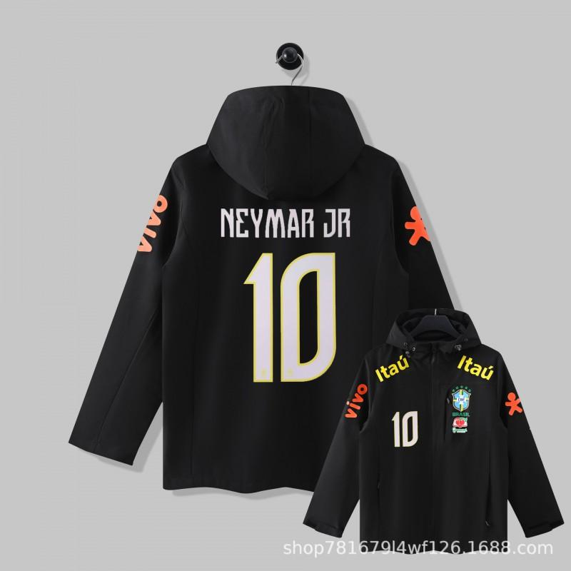 Brazil National Team Football Jacket Men Women Thin Windproof Waterproof Training Top