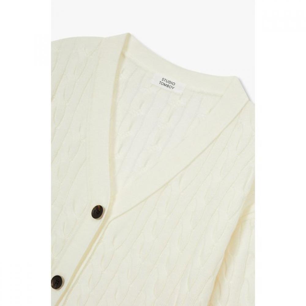 Studio Tomboy Cable V Neck Cardigan 9175351971