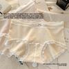Ladies Spring and Autumn Vintage Lace Edge Color Yarn Cotton Wrap Hip Mid Waist Triangle Briefs