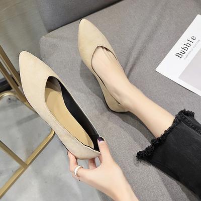 Work Shoes Women's Black Soft Leather Comfortable Small Leather Shoes Women's V-mouth Pointed Flat Sole Shoes Women's Professional Work Women's Shoes