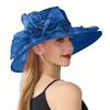 Elegante Cappello a Cilindro in Organza (Cappello da banchetto/cappello da sole), Adatto per Vacanze al Mare, Fotografia di Viaggio e Abbinato ad Abbigliamento Formale
