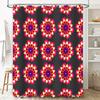 Creative Mandala Shower Curtain Pink Yellow Floral Pattern Fabric Shower Curtain Set for Bathroom Decor, Polyester Waterproof Sh