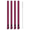 4Pcs Straw Spoon Durability Stirring Spoon Drinking Straw for Smoothie Milkshake Bar Reusable Stainless Steel Scoop