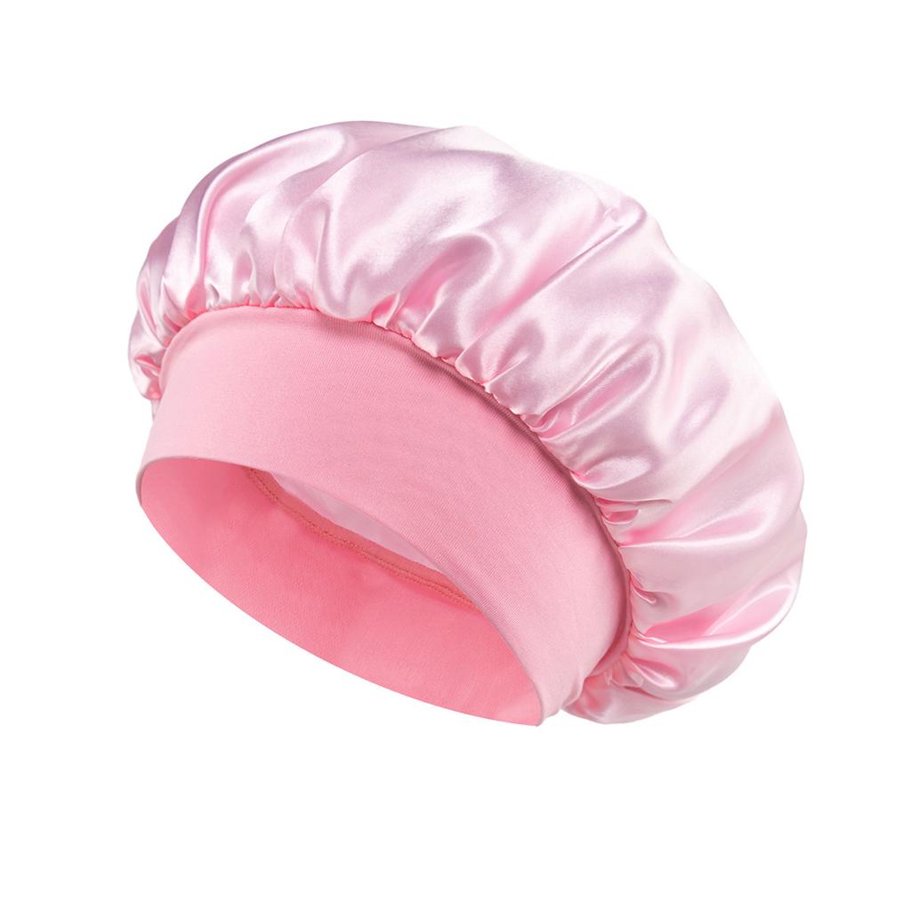 1PC Soft Silk Satin Lined Bonnet Large Satin Hair Bonnet Household Sleep Shower Cap Hair Wrap Cover for Long Hair Salon Tool