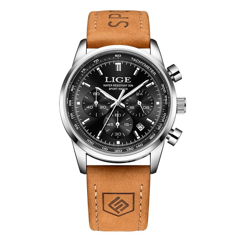 LIGE Men's Multifunctional Waterproof Quartz Watch - Luminous Business Design
