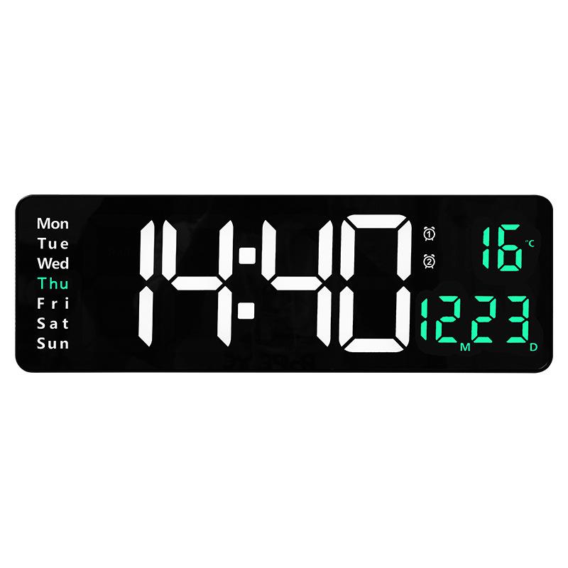 Orologio da parete digitale nordico a LED da 16 pollici con ampio display per soggiorno (Modello 6626).