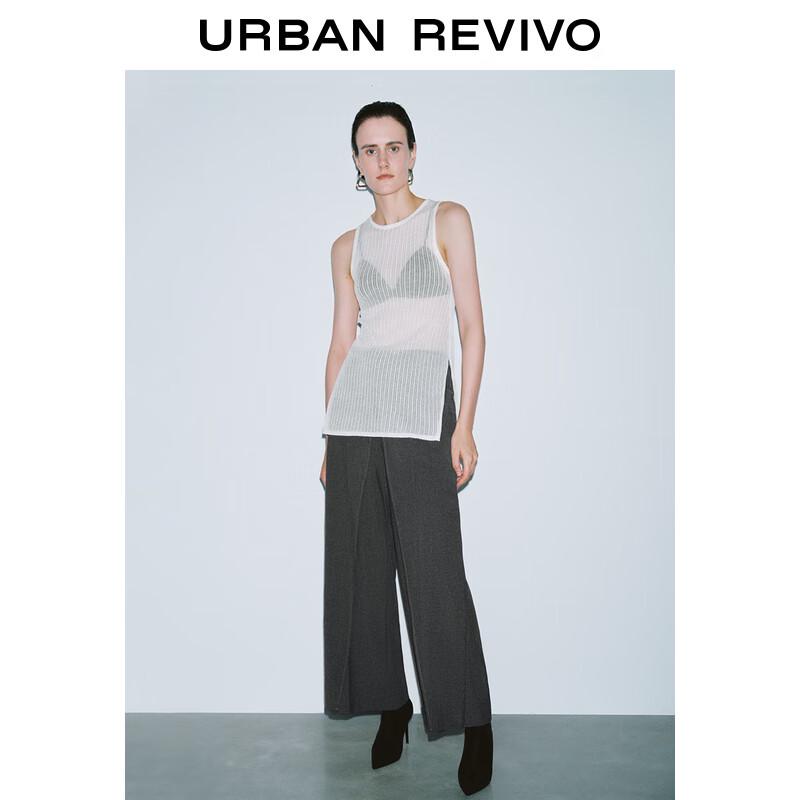 UR 2024 Autumn Women's Slit Sleeveless Knit Top