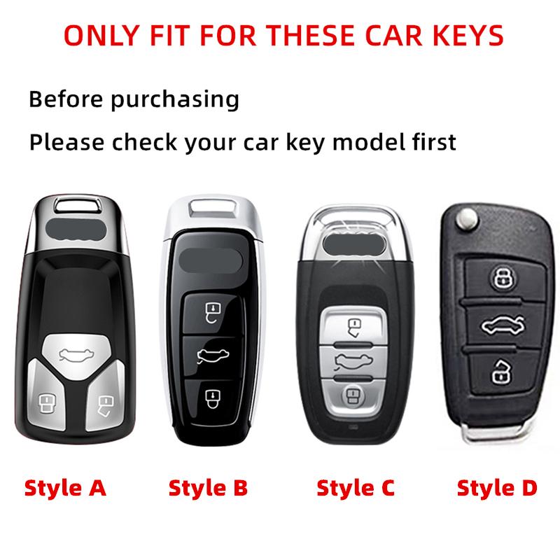 TPU Car Key Case Remote Cover Shell Holder Keychain Fob For 4GUFH A3L A4L A5 A6L Q4 e-tron A7L Q5 Q6 RS6 RS7 R8 S4 S6 S7 S8 Q3