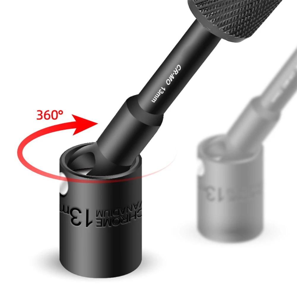 1Pc 100mm Hex Socket 360 Degree Rotatable H8-H19 Head Adapter Electric For Impact Driver Socket Wrench Power Tools Accessories