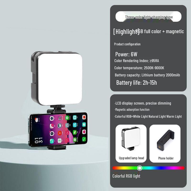 Mini LED Fill Light for Photography & Vlog - Portable DSLR Camera Colored Atmosphere Light