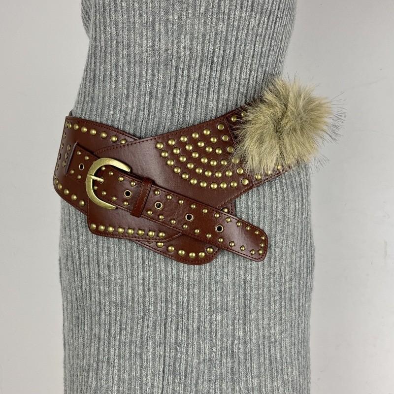 Medieval Spice Girl, Millennium Subculture, Disc Hook, Faux Leather, Retro Riveted, Alloy Belt, Wide Belt