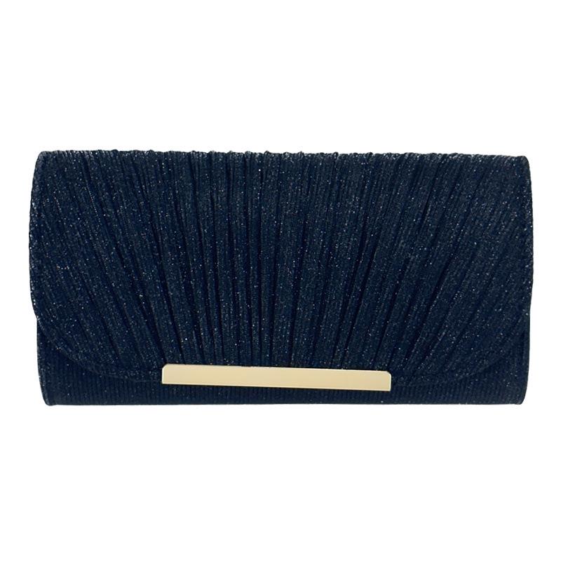 Women's Pleated Crossbody Clutch Bag with Round Bottom and High-Quality Stitching