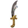 Mode Dela Casa Metallic Pirate Sword, Toy Pirate Sword, Gold, Silver, Blue, and Green with Lion Decoration, 27.5cm (Gold)
