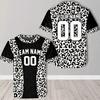 Custom Leopard Print Baseball Jersey Men Women Round Neck Team Name Number Sports Shirt Personalized Uniform Top Gift Custom Tee
