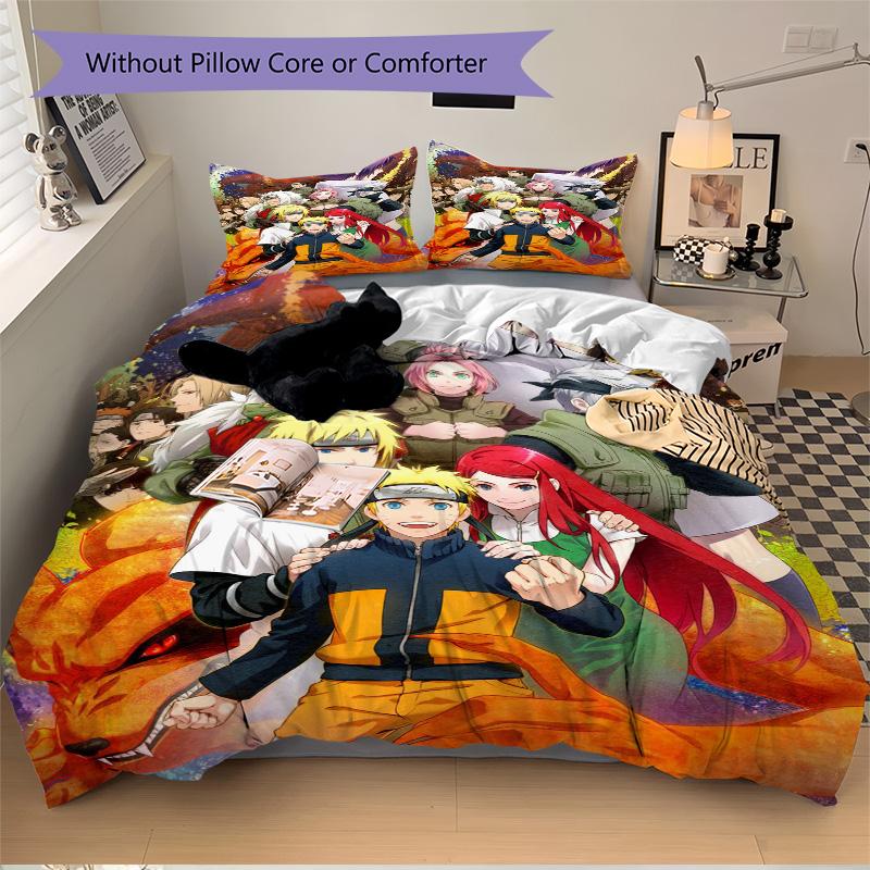 Naruto Movie Print 3Pcs Bedding Setduvet Cover With 2 Bedropillowcase Home Birthday Gift