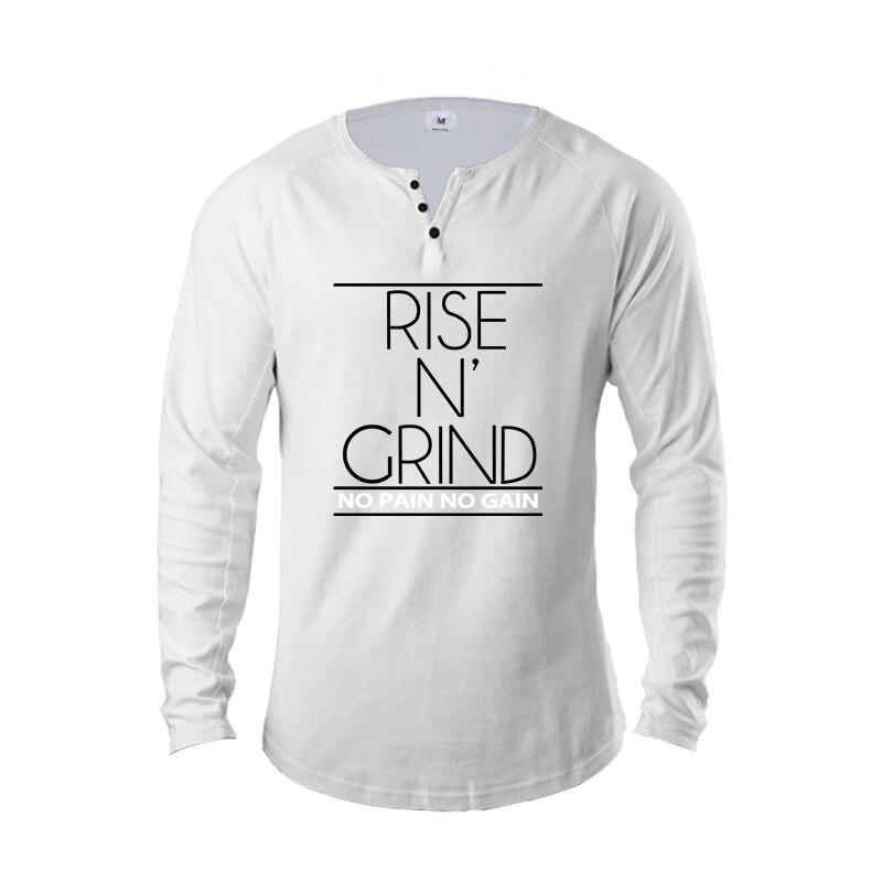 Men's Henry Collar Thin Daily Long Sleeve Autumn Fashion Casual Fitness V-neck Graphic T Shirts