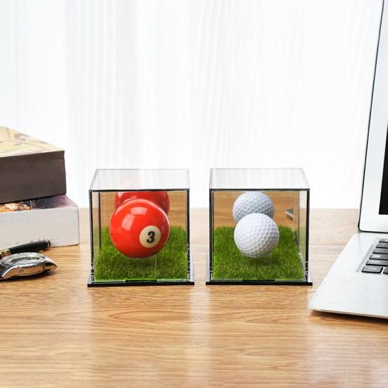 Baseball-Vitrine, UV-geschützter, durchsichtiger, quadratischer Acryl-Ballhalter, Baseball-Ständer, Aufbewahrungshalter, Display-Würfelbox