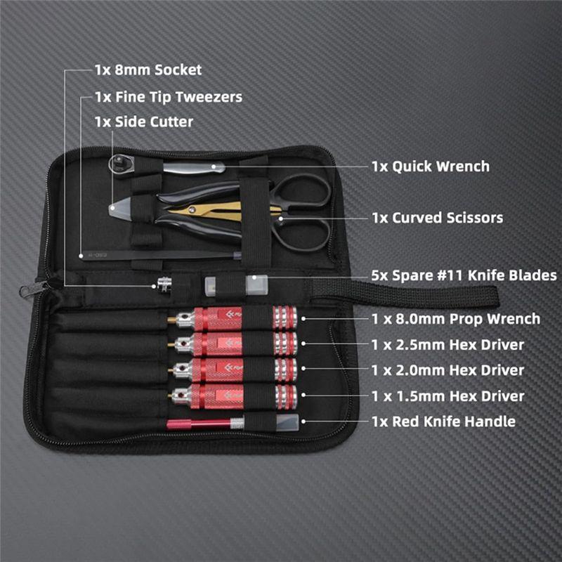 Aug. RC FPV Tool Kit Mini Ratchet Socket Prop Car Repair Frame Model 9 Pieces Crossing Aircraft Model Repair Tool Set