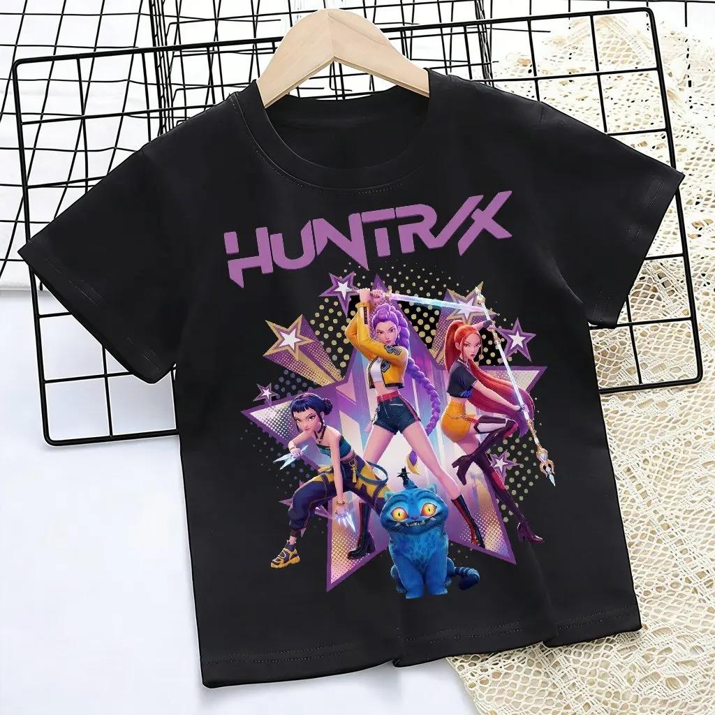 Happy Easter Bunny Girls Anime Kids T-Shirt, Unisex Easter Themed Graphic Tee, 100% Cotton Casual Short Sleeve Top for Children