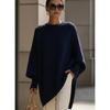 Poncho Oversize da Donna Maglione a Maglia Girocollo Maniche a Pipistrello Ampio Tinta Unita Pullover Autunno Inverno Maglione
